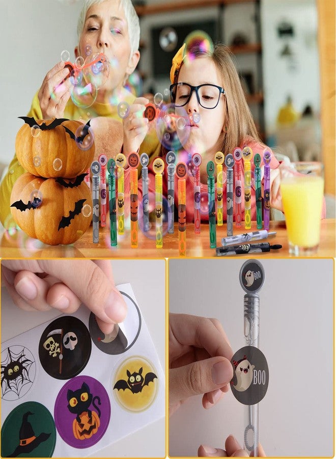 WOONOO 48 PCS Halloween Party Favors Bubble Wands, Halloween Toys for Kids 8 Colors Assortment Designs for Halloween Goodie Bag Stuffers Non Candy Treats Bubble Maker Toys - Image 4